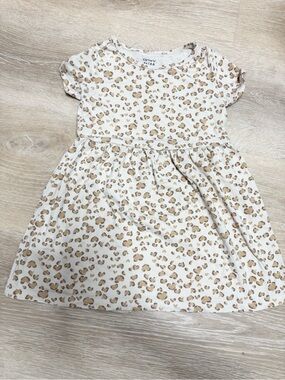 Carter's Cream & Tan Leopard Print Short Sleeve Dress for Kids
